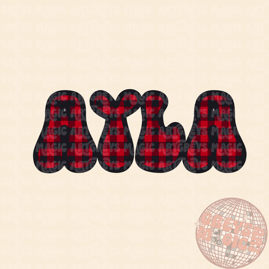 CUSTOM NAME Buffalo Plaid PNG