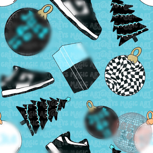 Blue Christmas Shoes Seamless File