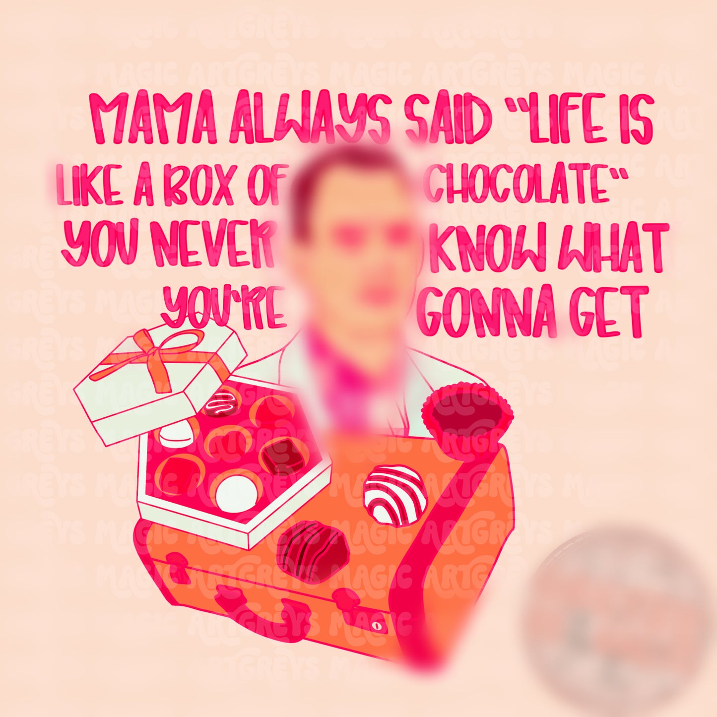 Pink Life Is Like A Box Of Chocolates PNG