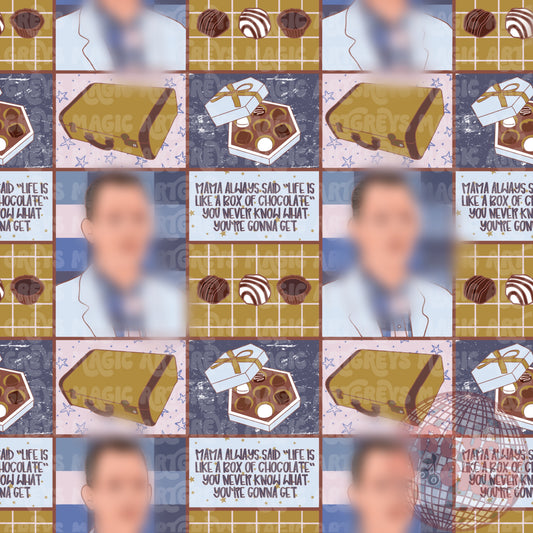 Blue Box Of Chocolates Patchwork Seamless File