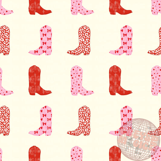 Valentines Cowgirl Boots Seamless File