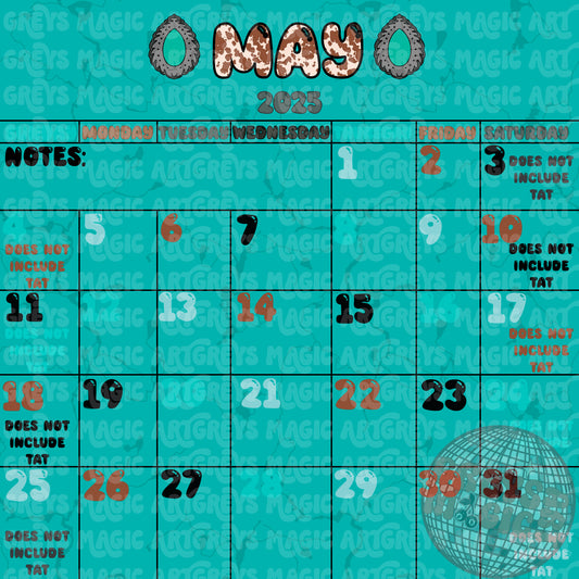Digital May Calendar
