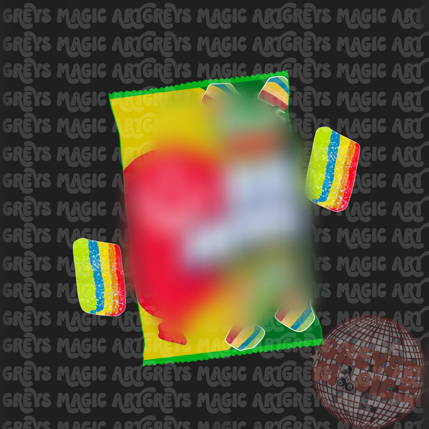 Retro Rainbow Stripe Candy PNG