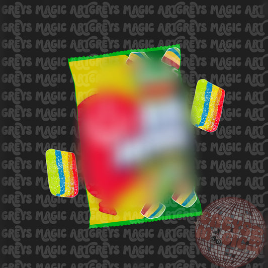 Retro Rainbow Stripe Candy PNG