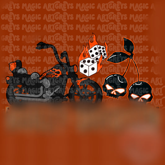 Orange Cheetah Motorcycle PNG