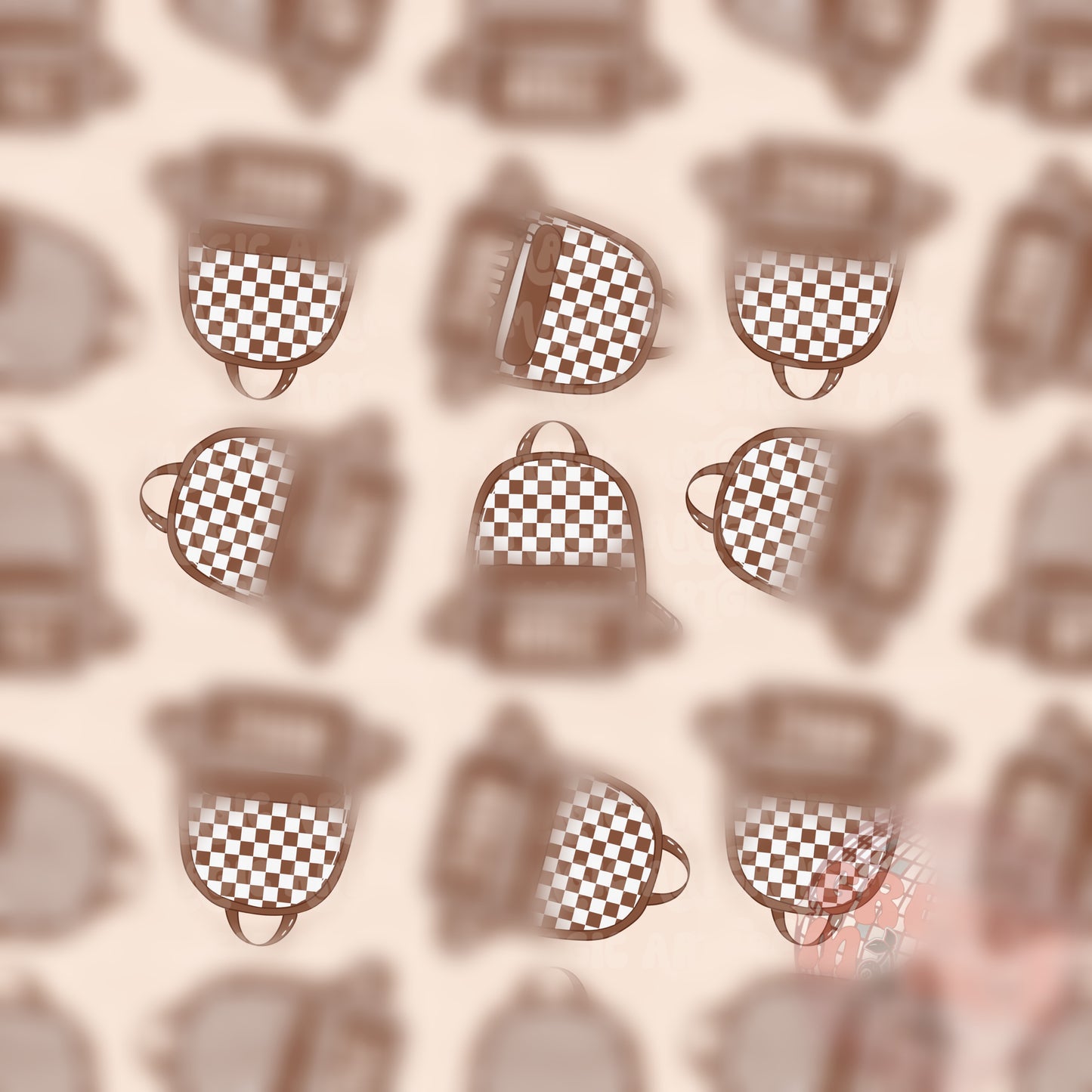 Neutral Check Backpack Seamless File
