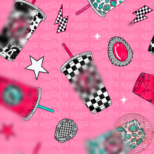 Pink And Turquoise Western 7B Seamless File