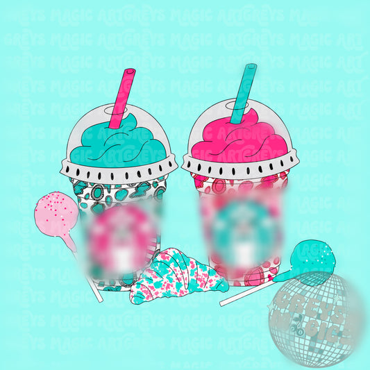 Cotton Candy Colored Western Starbies PNG