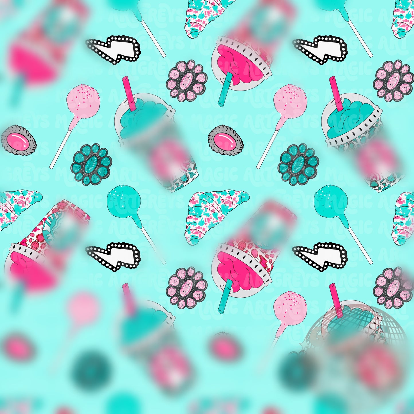 Cotton Candy Colored Western Starbies Seamless File