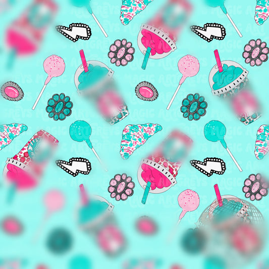 Cotton Candy Colored Western Starbies Seamless File
