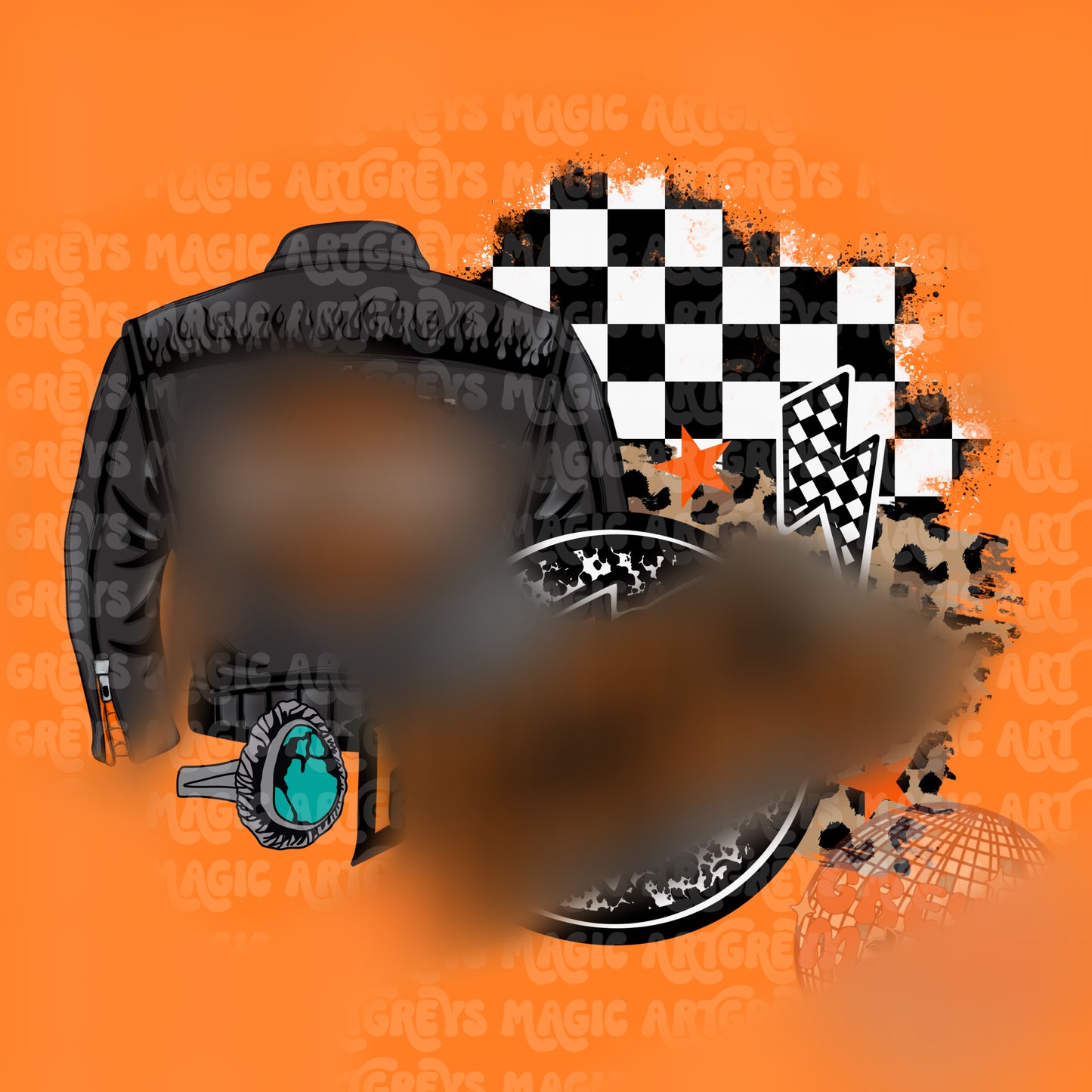 Cheetah Checkered motorcycle Jacket PNG