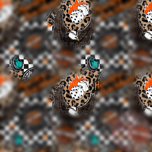 Cheetah Checkered Motorcycle Jacket Seamless File
