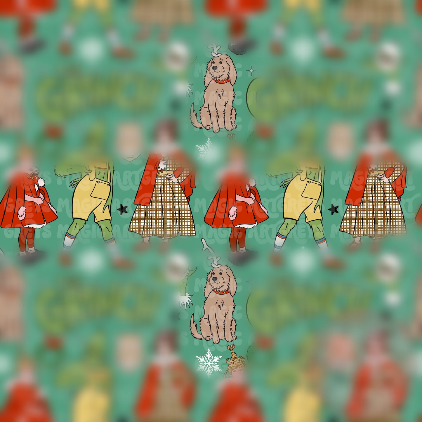 Green Mean Man Christmas Seamless File