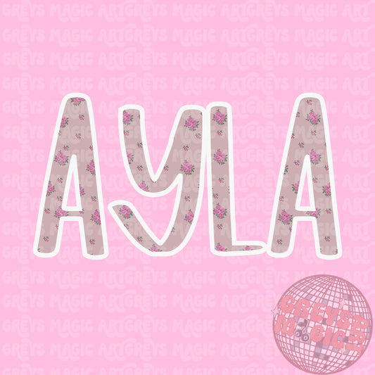 Custom Name Fancy LoveShack Floral PNG