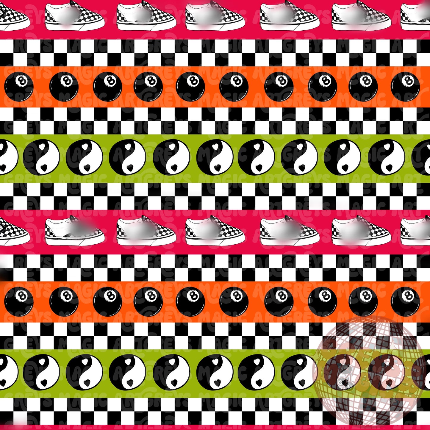 Girl Retro Neon Stripe Seamless File