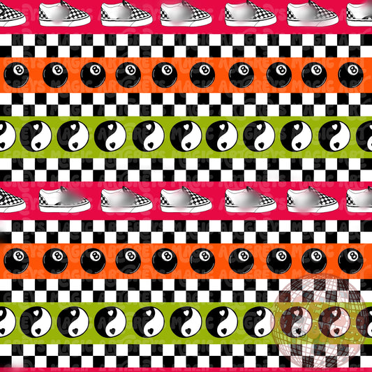 Girl Retro Neon Stripe Seamless File