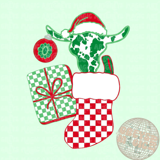 Western Christmas Stocking PNG