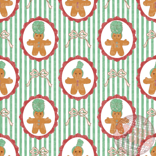 Striped Gingerbread Lady Bow & Topknot Seamless File
