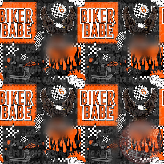 Oranger Biker Babe Mash Up Seamless File