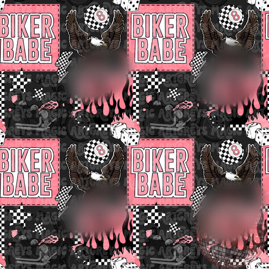 Pink Biker Babe Mash Up Seamless File