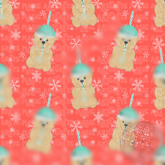 Red Bearista Bear Seamless File