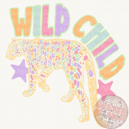 Pastel Cheetah Wild Child PNG