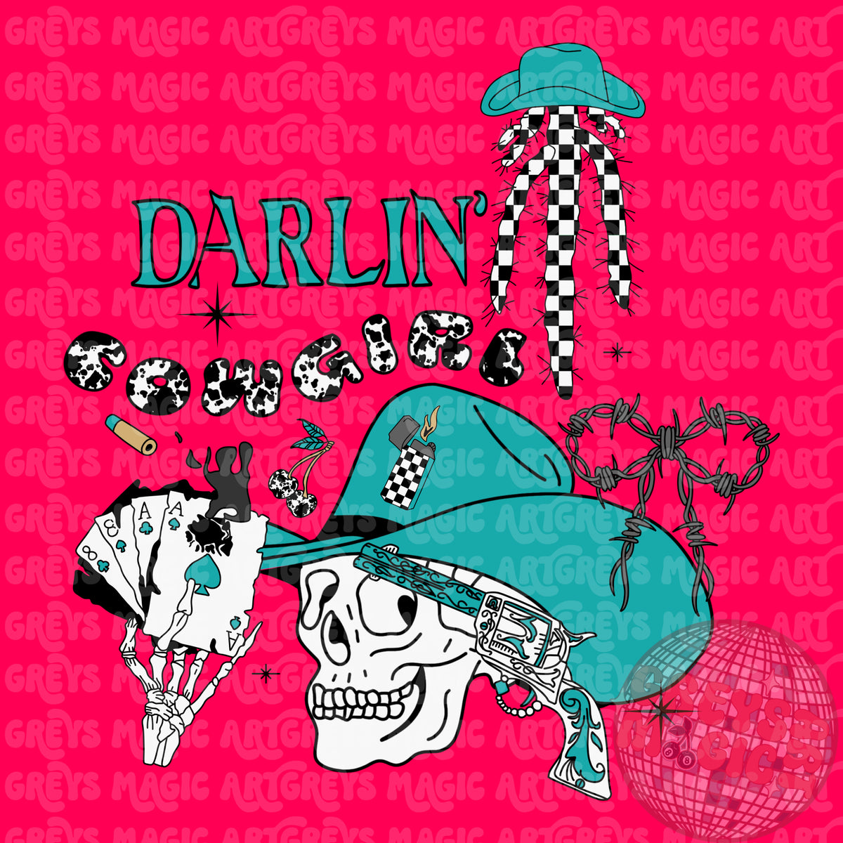 Punchy Darlin Cowgirl PNG