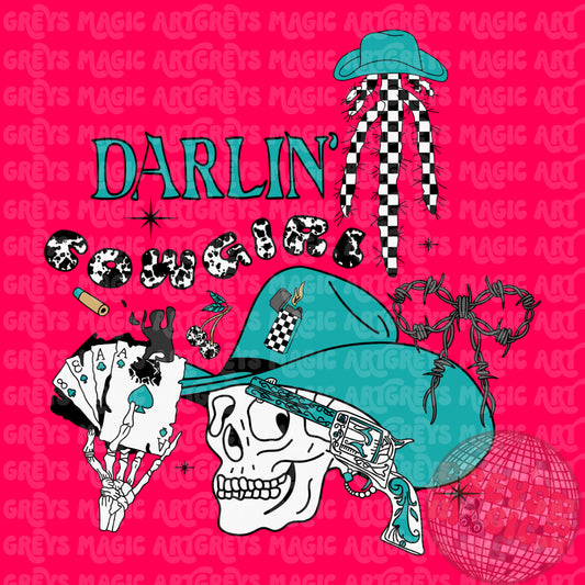 Punchy Darlin Cowgirl PNG