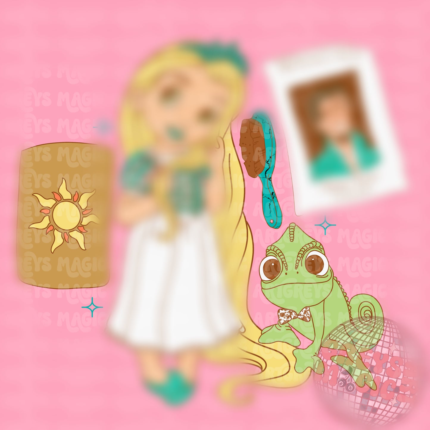 Baby Long Haired Western Princess PNG