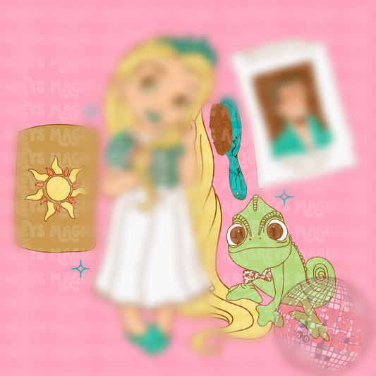 Baby Long Haired Western Princess PNG