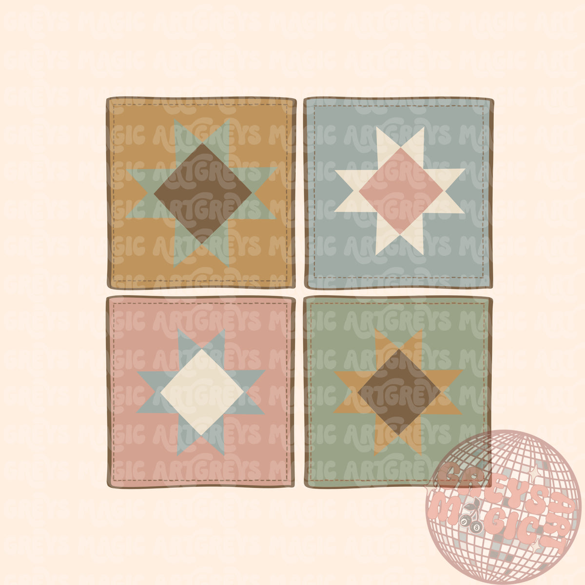Fall Triangle Square Patches PNG