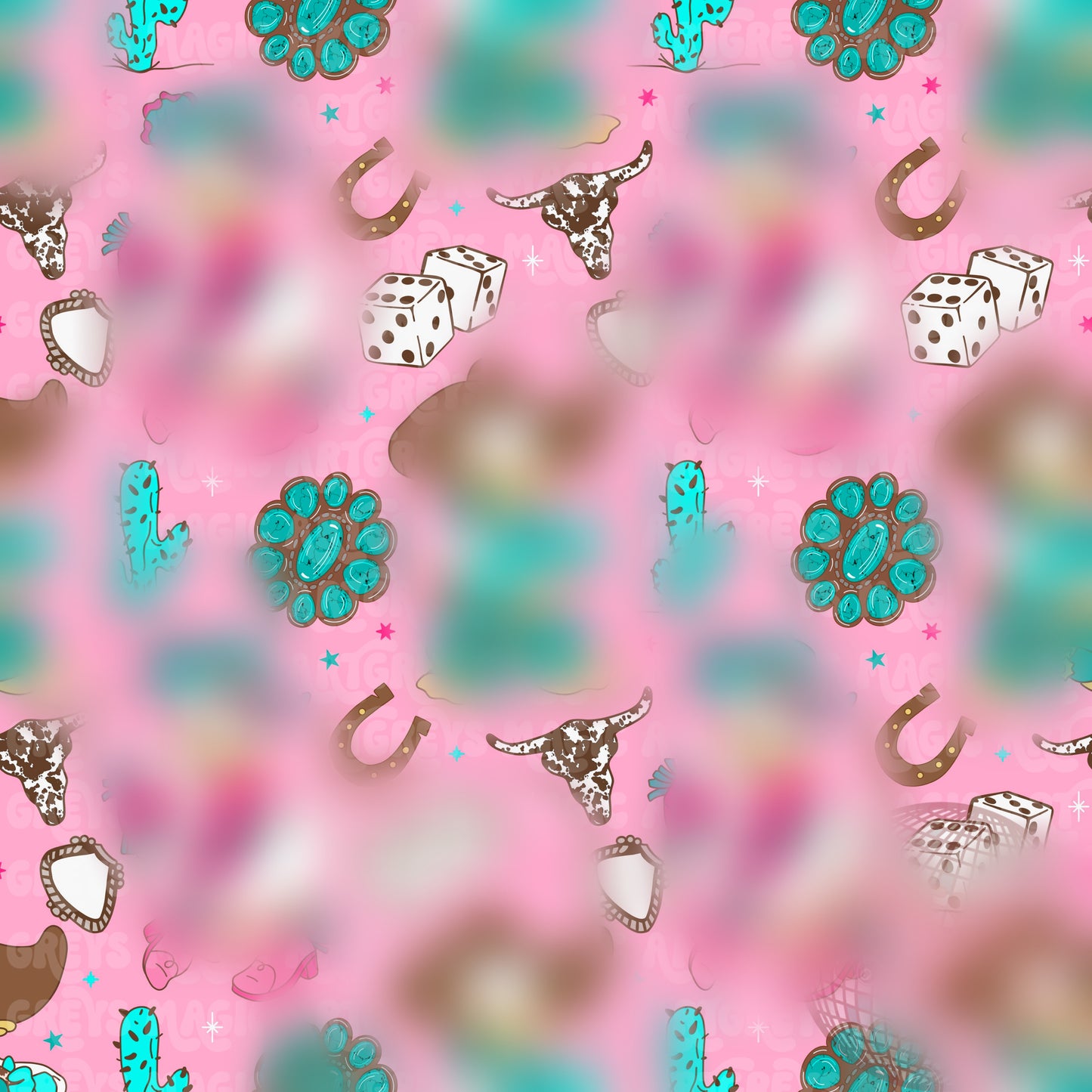 Girl Western Ducks Seamless File