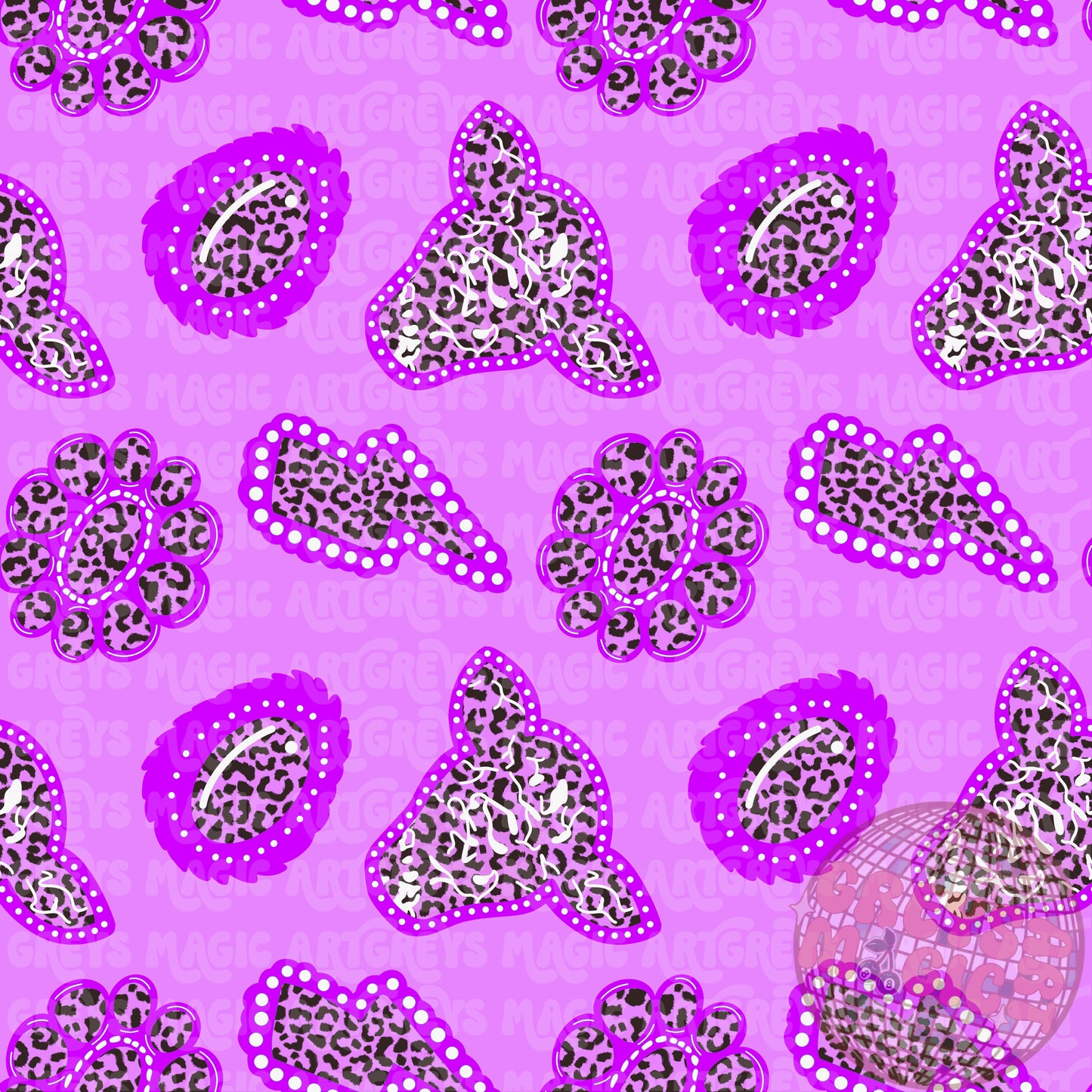 Purple Cheetah Conchos Seamless File