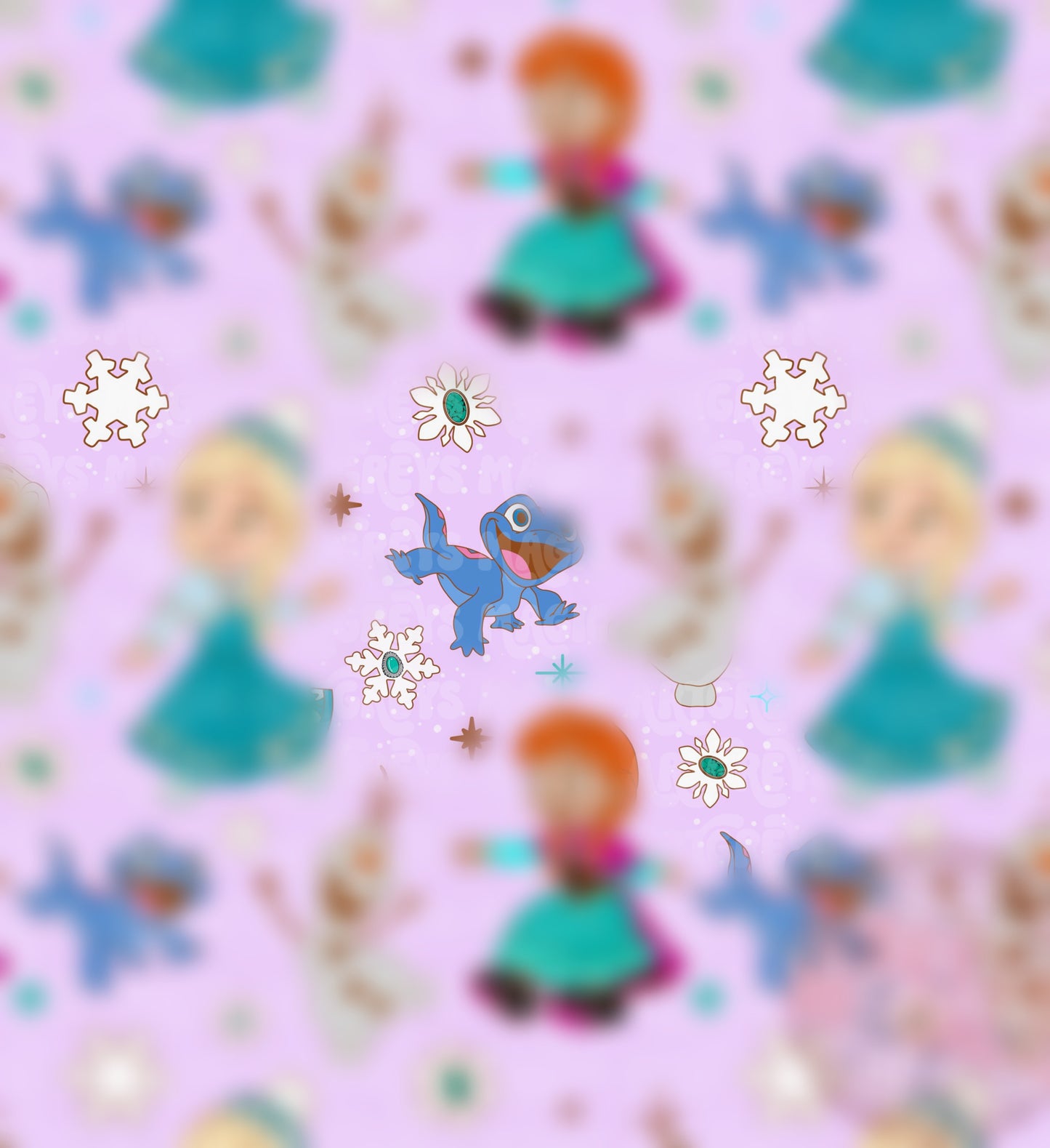 Western Snowflake Froze Baby Princesses Seamless File