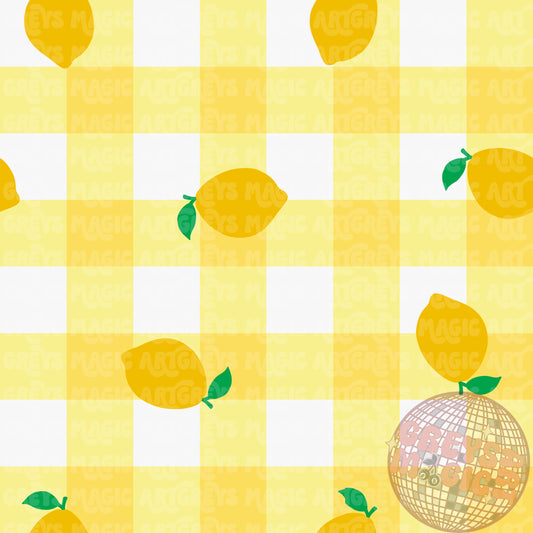 Lemon Gingham Seamless File