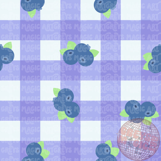 Blueberries Gingham Seamless File