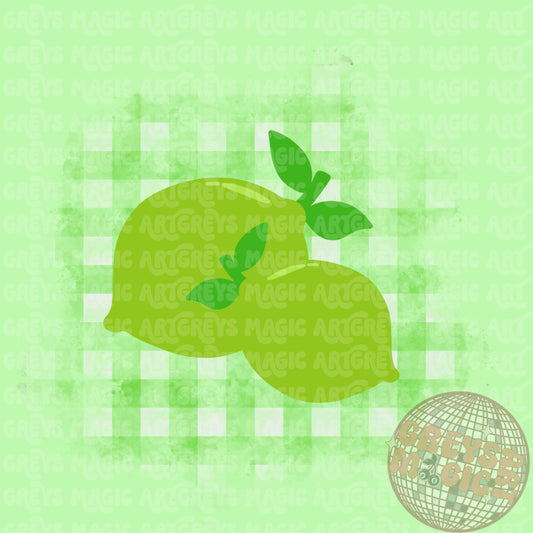 Lime Gingham PNG
