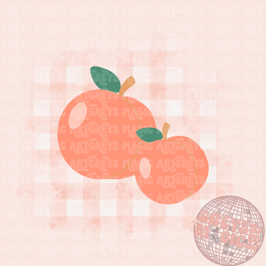 Peach Gingham PNG