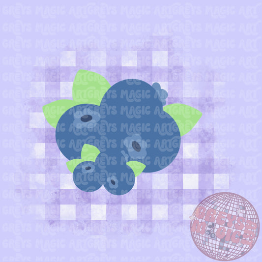 Blueberries Gingham PNG