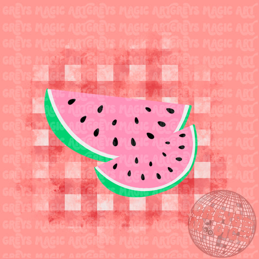 Watermelon Gingham PNG