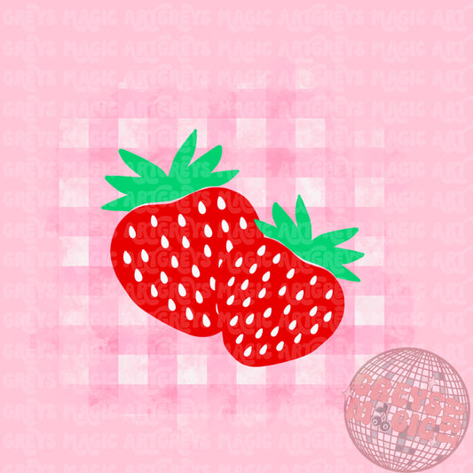 Strawberry Gingham PNG