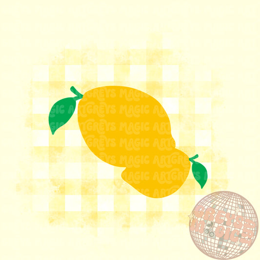 Lemon Gingham PNG