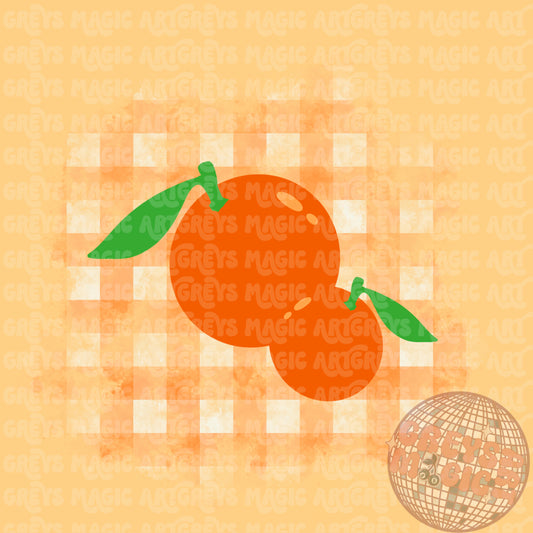 Orange Gingham PNG