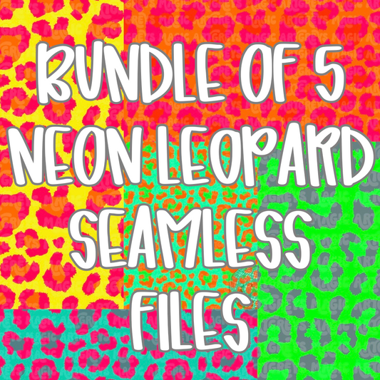 Bundle of Neon Leopard 5 Seamless Files