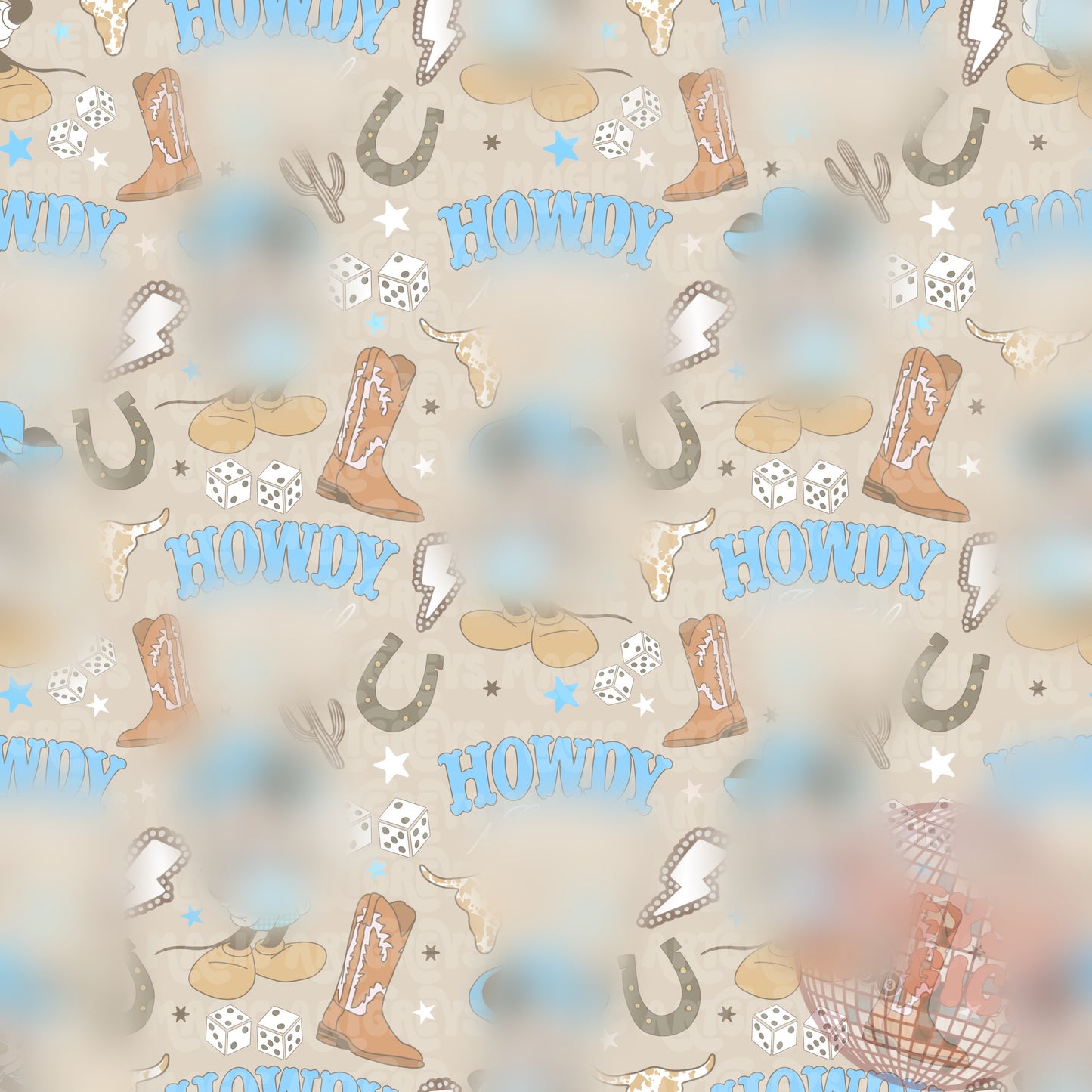 Blue Howdy Mouse Seamless File