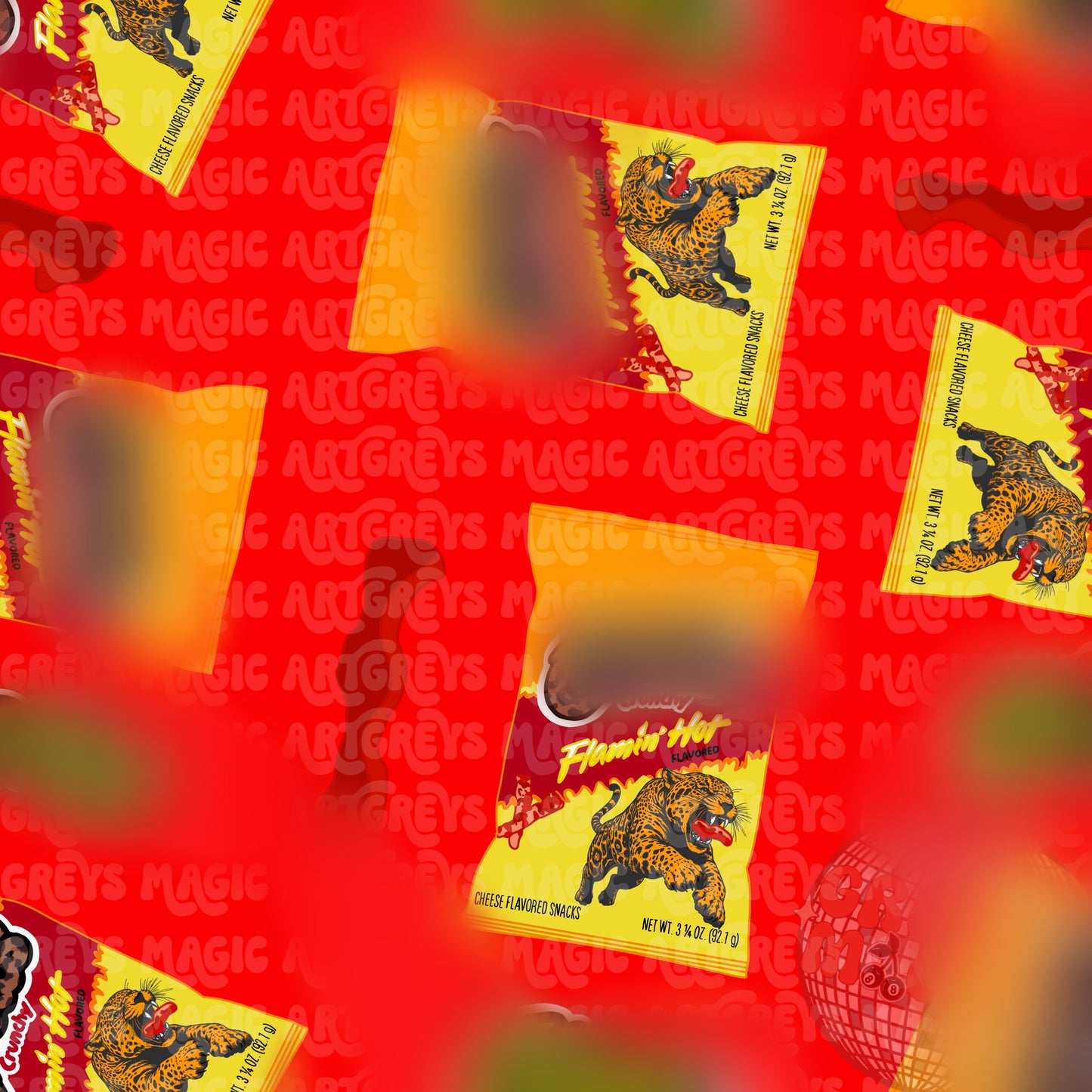 Red Retro Hot Chips Seamless File
