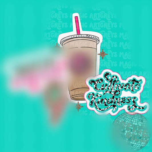 Western Cultivating Kindness Coffee Sticker PNG