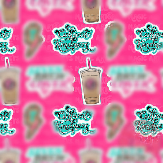 Western Pink Cultivating Kindness Coffee Sticker Seamless File