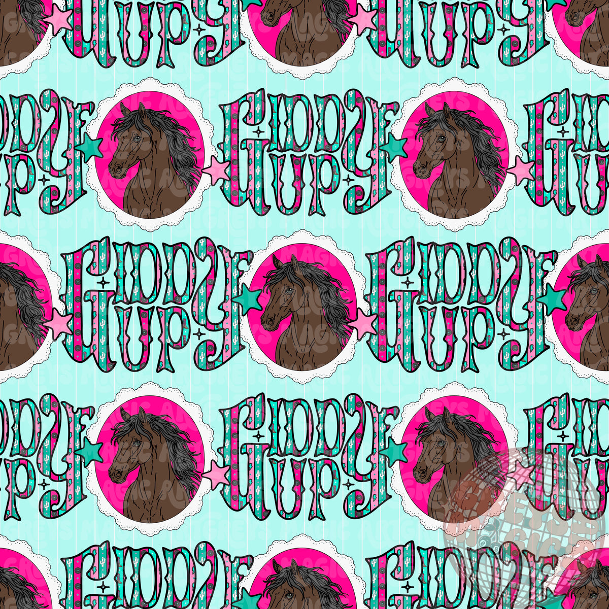 Horse Frame Giddy Up Seamless File