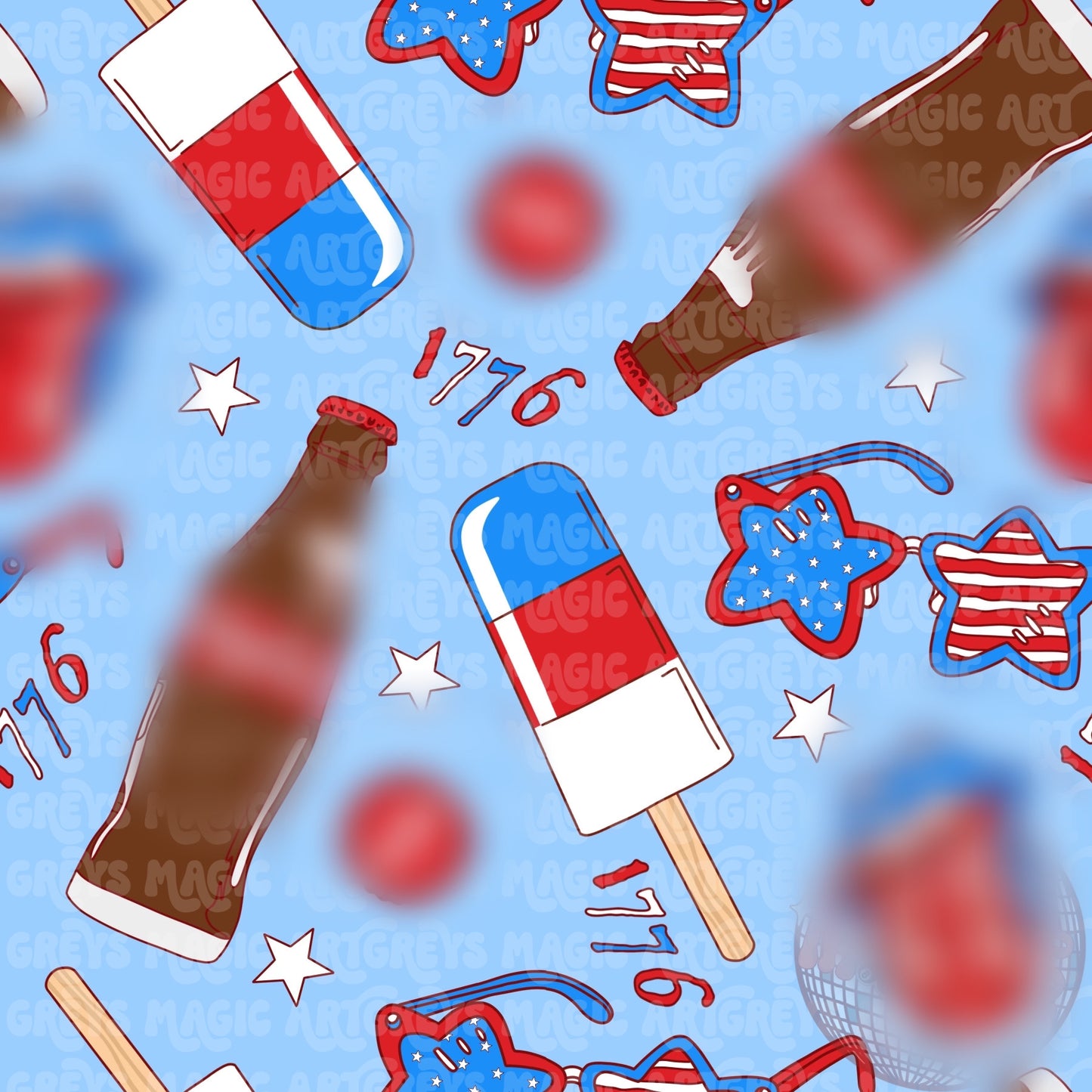 Blue 1776 Mashup Seamless File